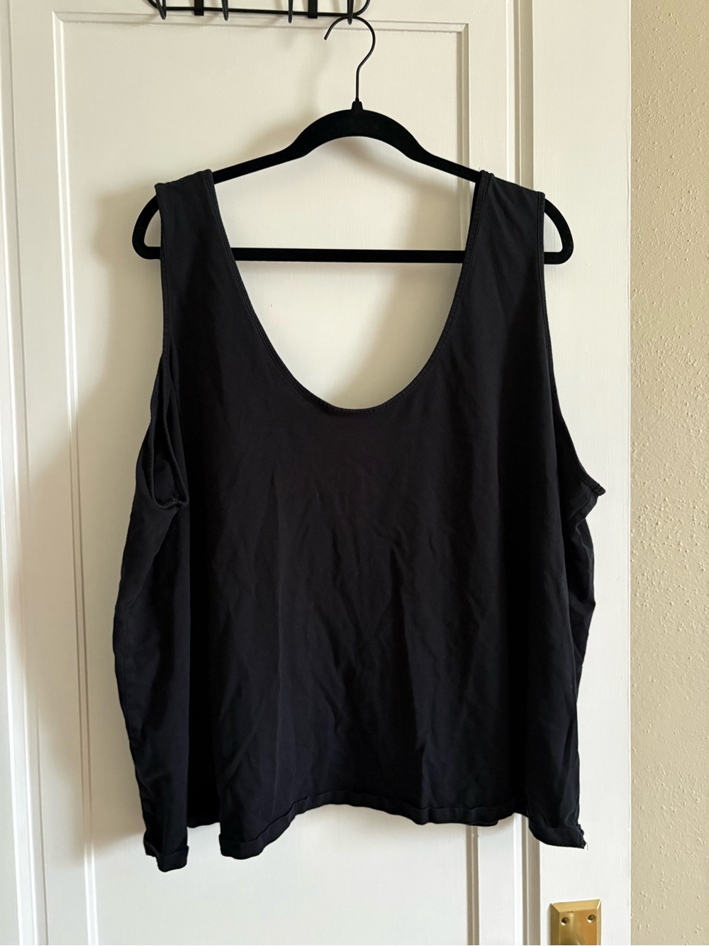 ASOS Black Cold-Shoulder Scoop Neck Tank Top